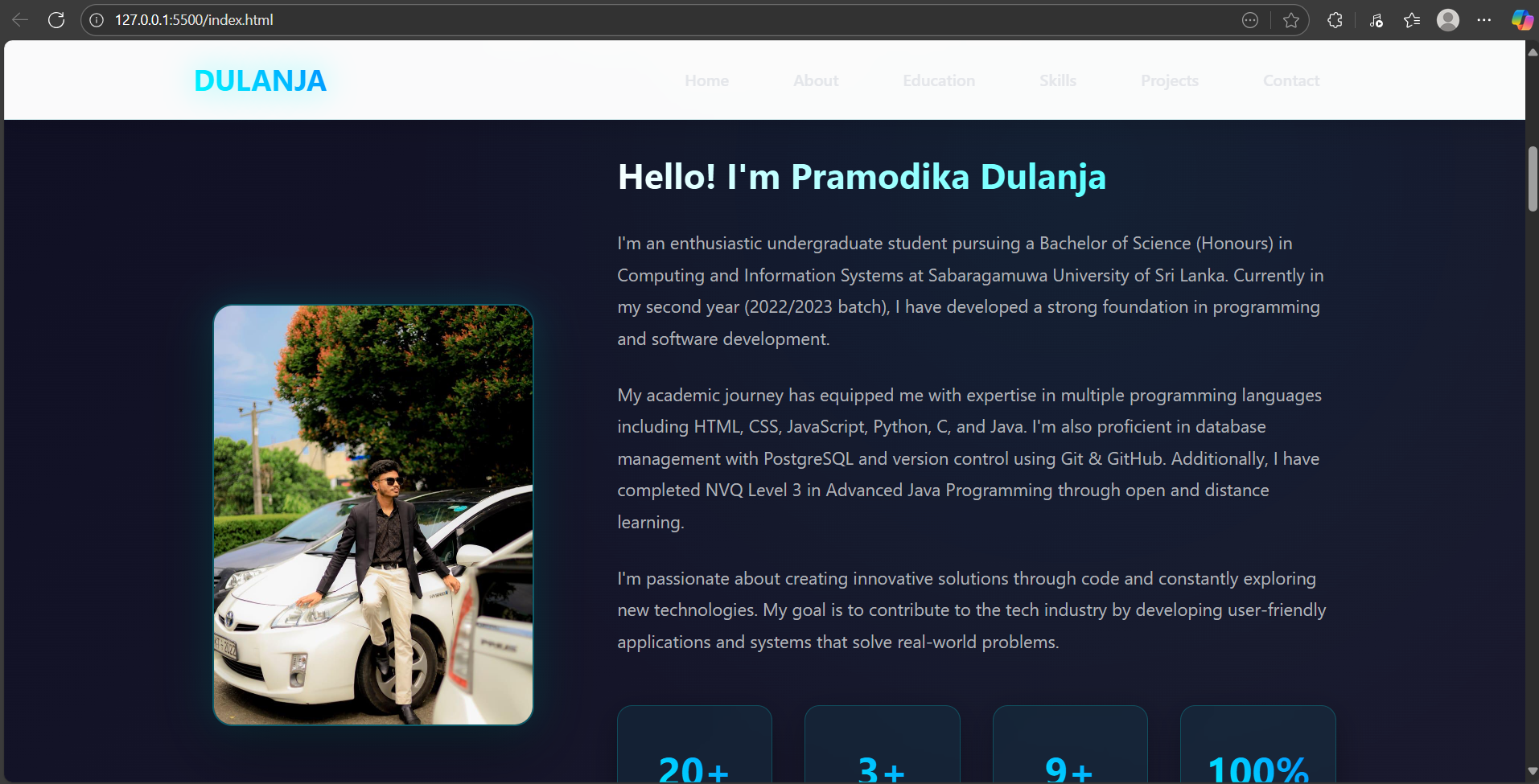 Professional portfolio website