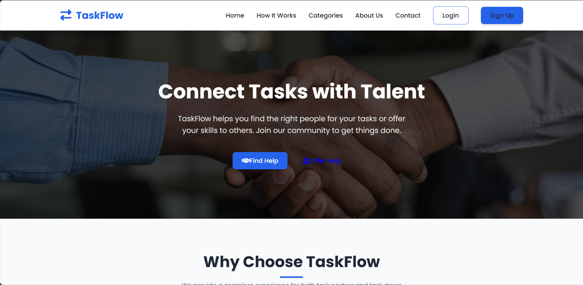 TaskSwap web application interface
